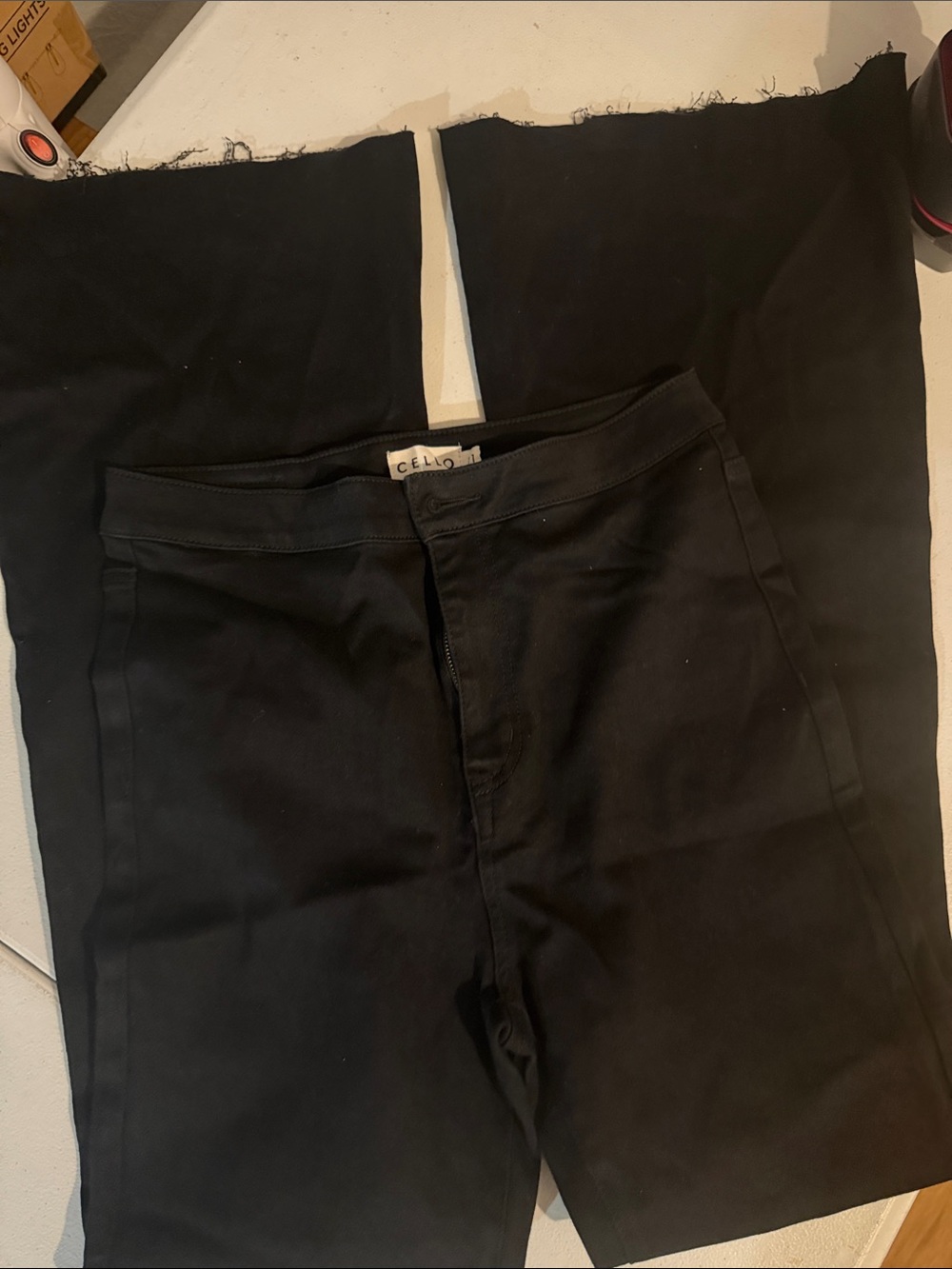 Cello Black Wide-Leg Jeans - Flared Hem
